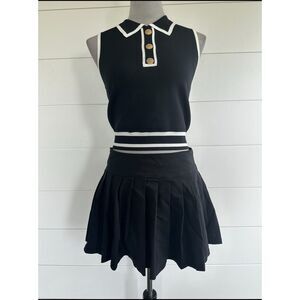 Sincerely Jules Black and White Top And Skirt Sz L NWT